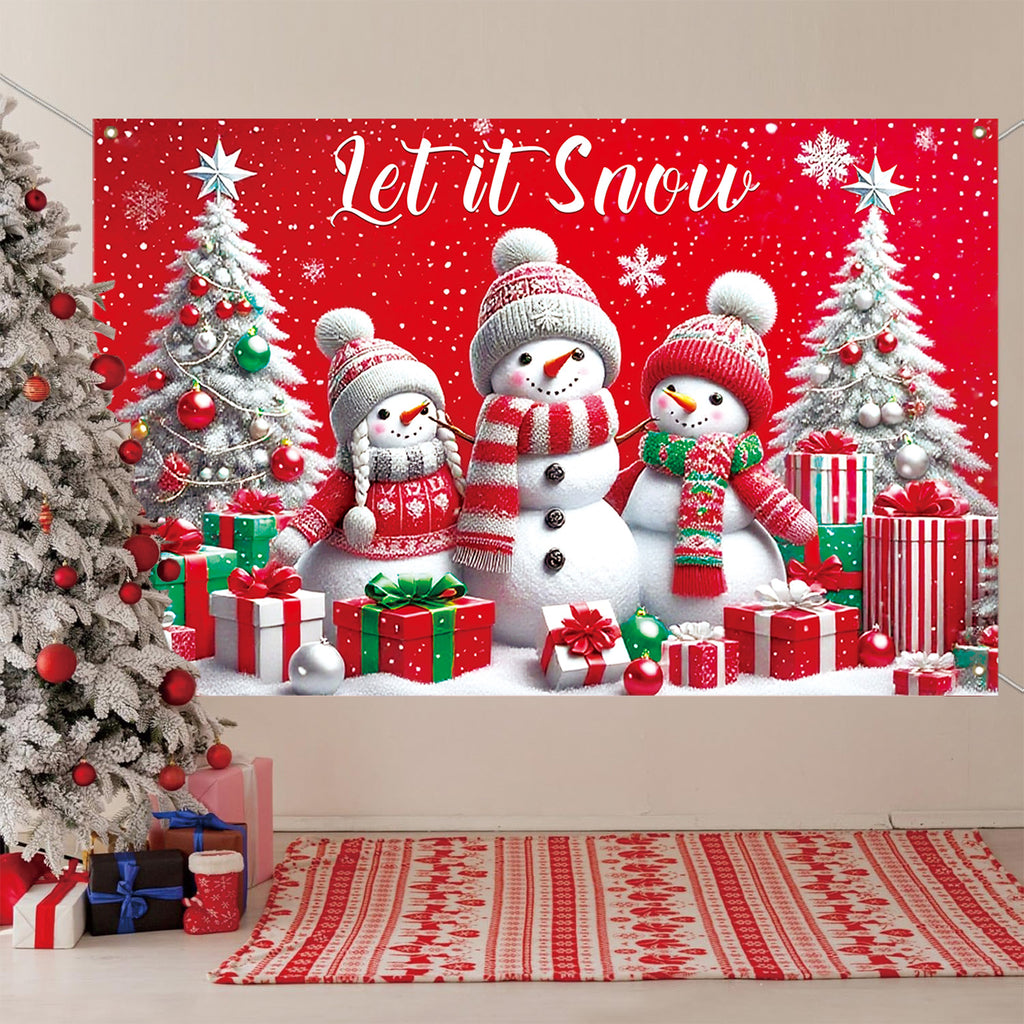 Cross-Border New Christmas Dessert Shop Background Banner Party Atmosphere Decoration Scene Setup Props Supplies