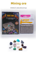 Colorful Gem & Dinosaur Fossil Archaeological Dig Blind Box - Kids DIY Educational Toy