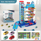 Children's Dinosaur Winding Road City Combination Track Car Adventure Parking Building Educational Toy for Boys