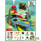 Children's Dinosaur Winding Road City Combination Track Car Adventure Parking Building Educational Toy for Boys