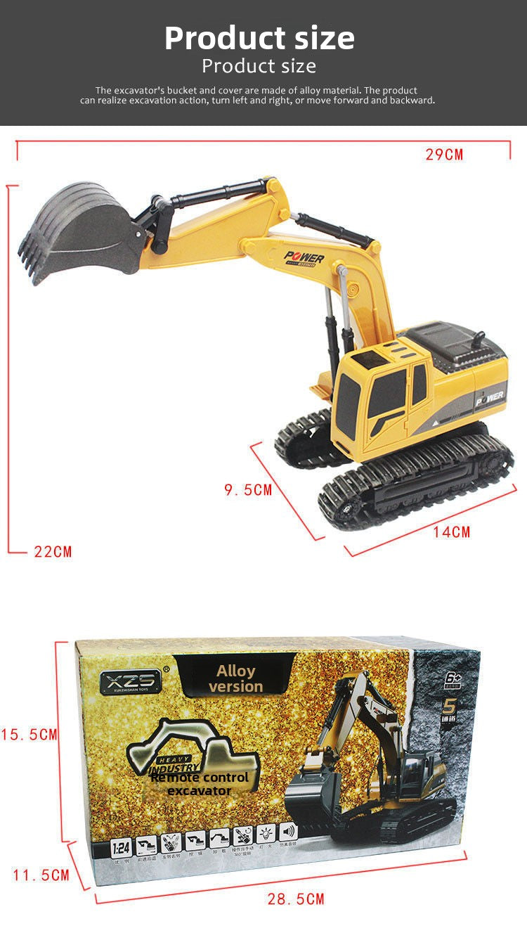2.4G Alloy Remote Control Excavator Dump Truck Bulldozer Engineering Vehicle Toy Bilingual