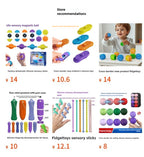 Sensory Fidget Toys Multi-textured sliding decompression board Children's sensory silicone toys