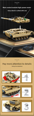 Mingdi 2.4G Remote Control Building Blocks 99A Tank Military Model Compatible with Lego Assembly Children's Toys Student Gift