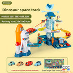 Children's Dinosaur Winding Road City Combination Track Car Adventure Parking Building Educational Toy for Boys