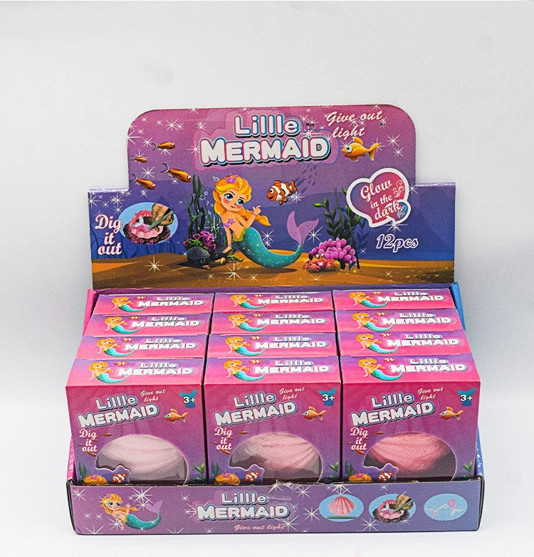 New Mermaid Tail Archaeological Dig Blind Box - Kids DIY Mini Colorful Dinosaur Gem Treasure Hunt Toy