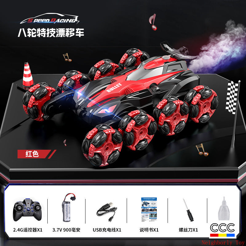 Cross-Border Double-Sided Stunt Car High-Speed 360-Degree Rotating Tumbling Car with Lights Children's Remote Control Car Toy Manufacturer