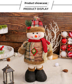 Jingchen Cross-Border Christmas Retractable Doll Window Display Santa Claus Snowman Standing Doll Holiday Decoration