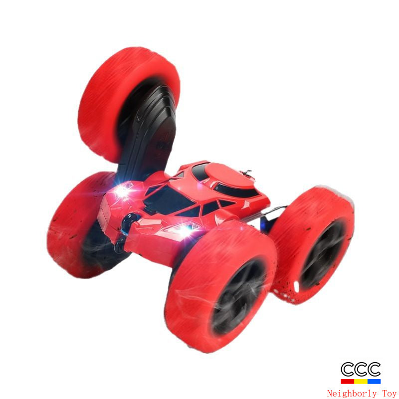 Cross-Border Double-Sided Stunt Car High-Speed 360-Degree Rotating Tumbling Car with Lights Children's Remote Control Car Toy Manufacturer