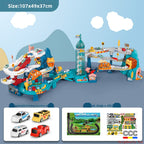 Children's Dinosaur Winding Road City Combination Track Car Adventure Parking Building Educational Toy for Boys