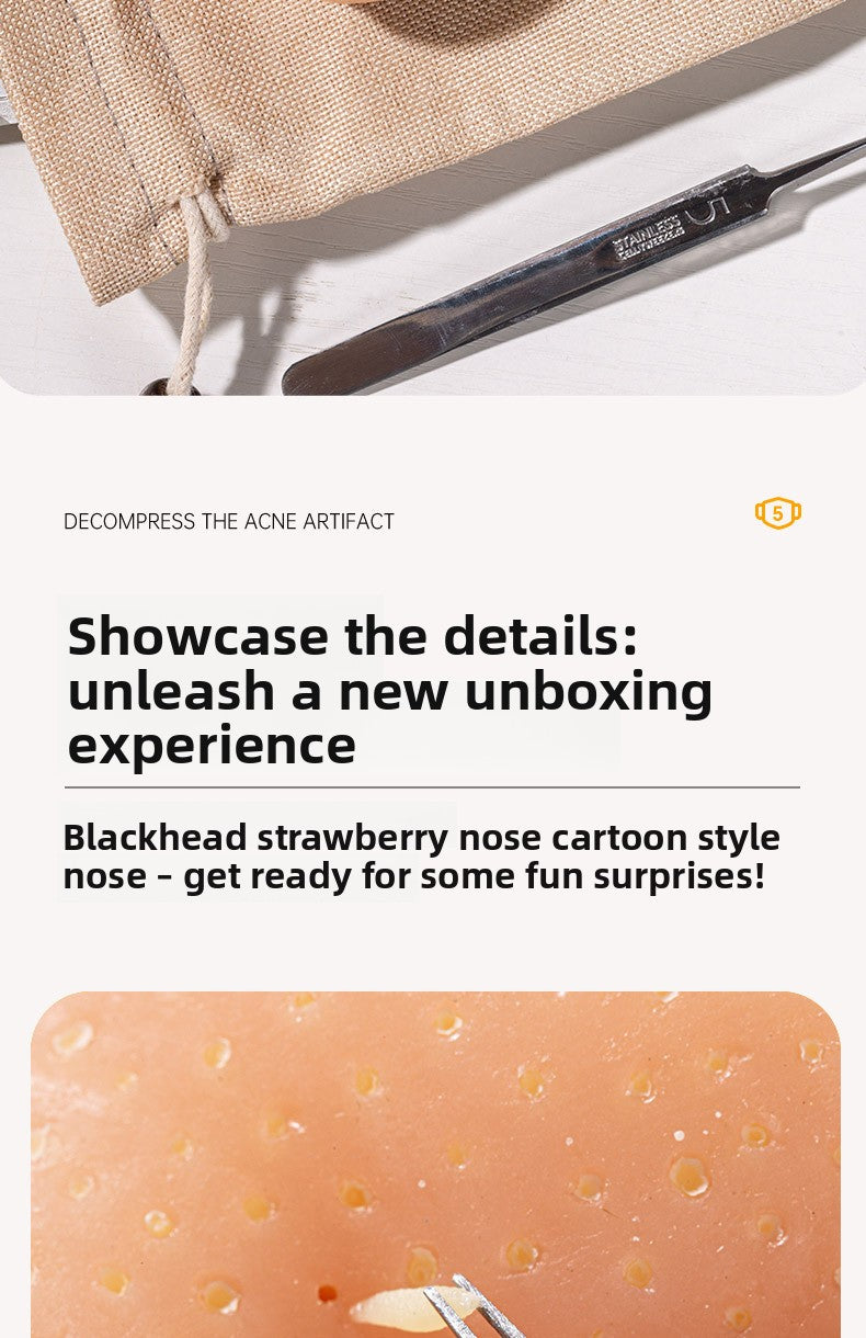 Decompression Artifact Strawberry Nose Clip Acne Simulation Extrusion Acne Decompression Toy Blackhead Cleaning Model Small Toy Model