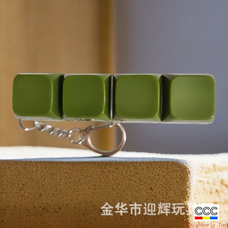 Stress Relief One-Line Four-Key Mechanical Keyboard Switch Tester Macaron Finger Squeeze Stress Relief Keychain