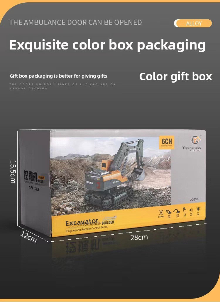 2.4G Alloy Remote Control Excavator Dump Truck Bulldozer Engineering Vehicle Toy Bilingual