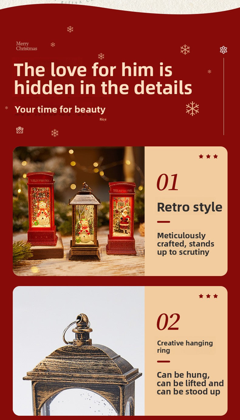 Christmas Decoration Wind Lamp Crystal Lamp Santa Claus Christmas Party Decoration Christmas Ornaments Christmas Gifts