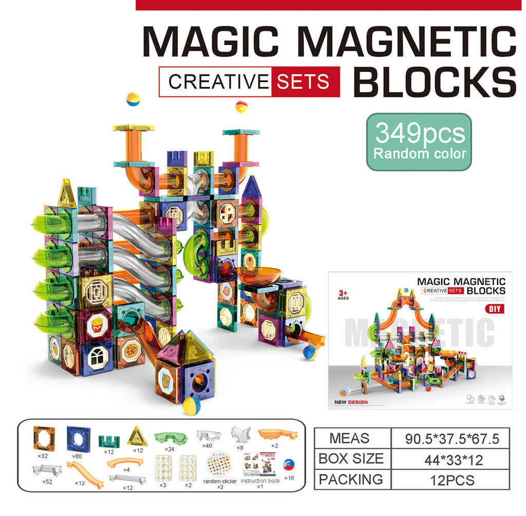 Slide Track Ball Magnetic Tiles Building Blocks Cross-Border Amazon Intelligence Assembly Boys' Toy Gift