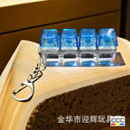 Stress Relief One-Line Four-Key Mechanical Keyboard Switch Tester Macaron Finger Squeeze Stress Relief Keychain