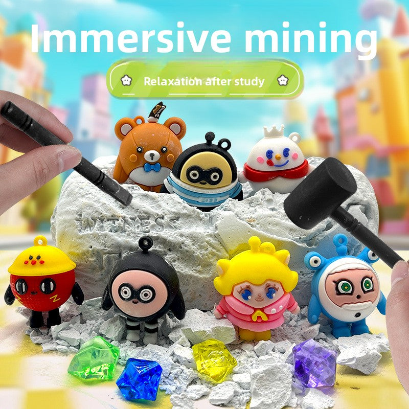 Egg Rush DIY Archaeological Dig Blind Box for Kids - Fun Treasure Hunting Model Toy