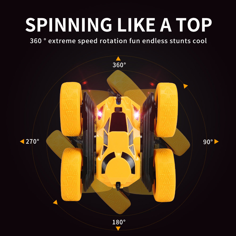 Cross-Border Double-Sided Stunt Car High-Speed 360-Degree Rotating Tumbling Car with Lights Children's Remote Control Car Toy Manufacturer