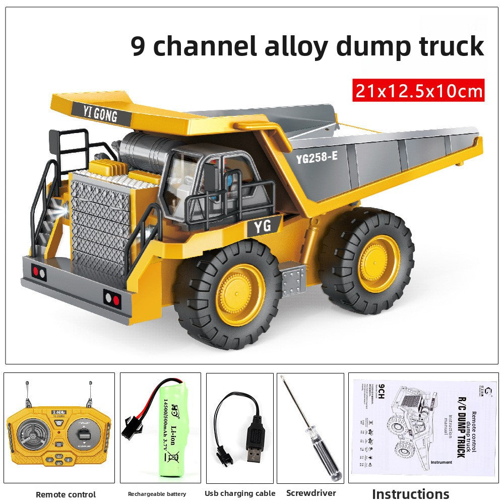 2.4G Alloy Remote Control Excavator Dump Truck Bulldozer Engineering Vehicle Toy Bilingual