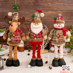 Jingchen Cross-Border Christmas Retractable Doll Window Display Santa Claus Snowman Standing Doll Holiday Decoration
