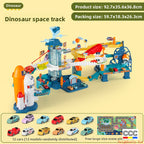Children's Dinosaur Winding Road City Combination Track Car Adventure Parking Building Educational Toy for Boys