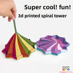 3D Printed Optical Illusion Folding Children's Educational Toy Polygonal Radish Tower Stress Relief Spiral Three-Dimensional Design Toy