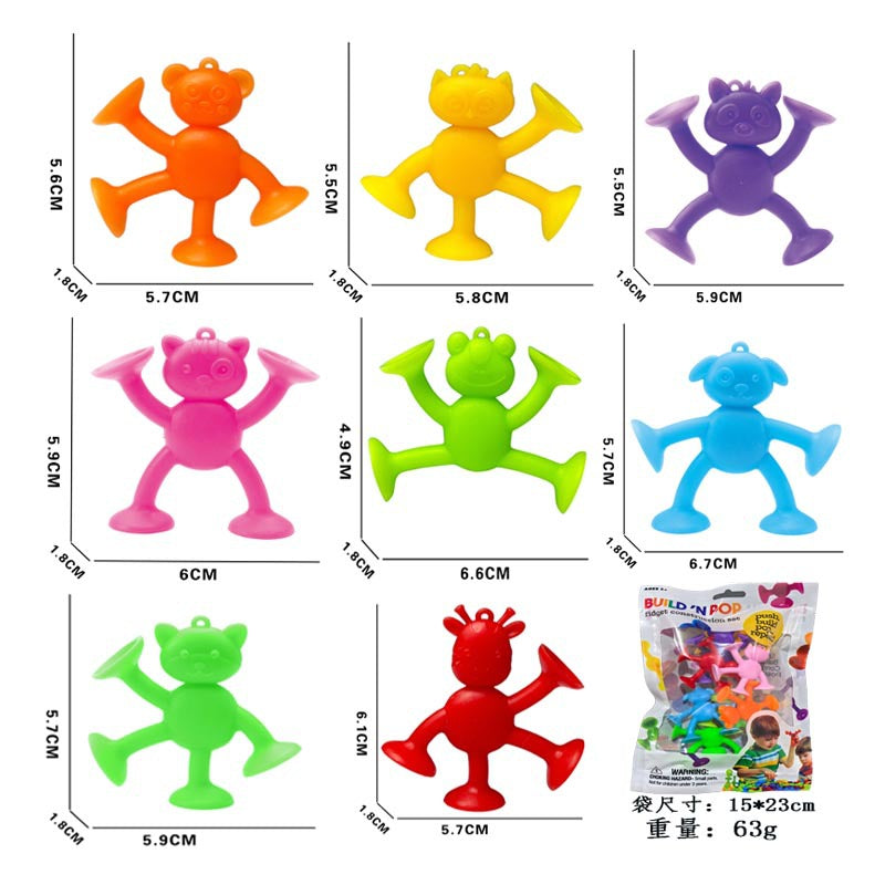 Cross-Border Hot Selling Luscious Suctions Sticky Music Children's Educational Sucker Soft Building Blocks Variety Assembling Science and Education Kindergarten Teaching Aids