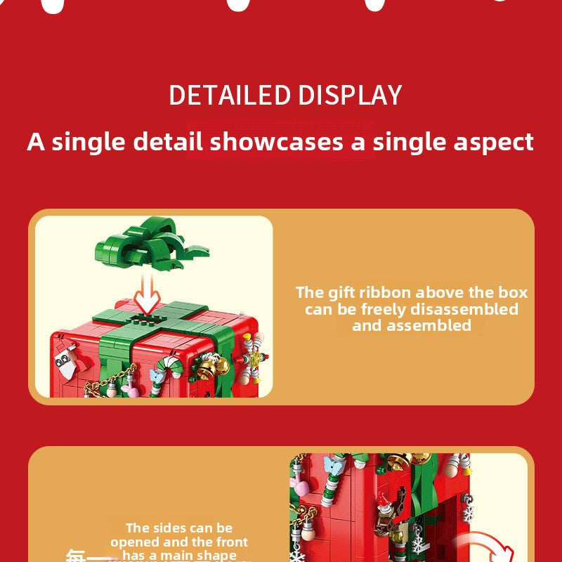 Compatible with LEGO Christmas Mechanism Box Santa Claus Building Blocks Toy Educational Assembly Gift for Men and Women Wholesale Dropshipping