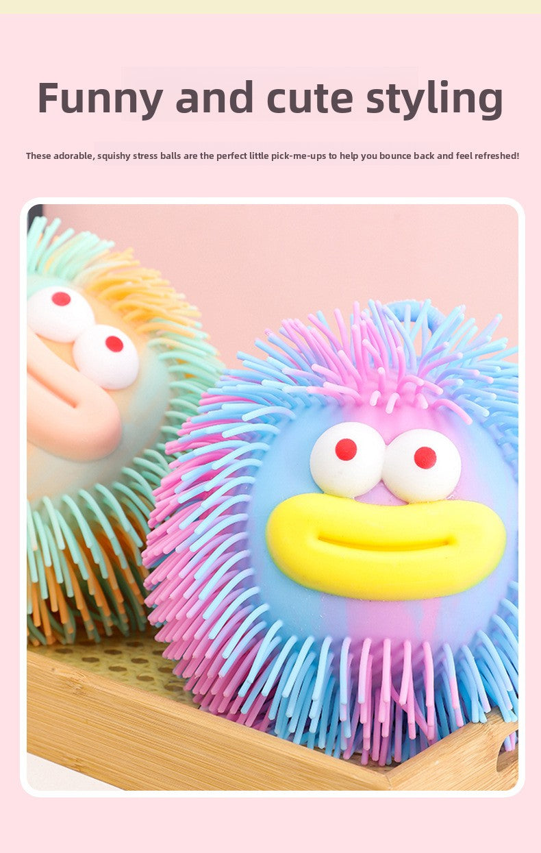 Creative Stress Relief Squeeze Toy Hot Fluffy Ball Soft TPR Big Mouth Vent Ball EDC Stress Relief Toy