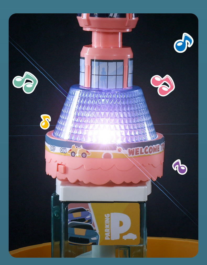 Children's Dinosaur Winding Road City Combination Track Car Adventure Parking Building Educational Toy for Boys