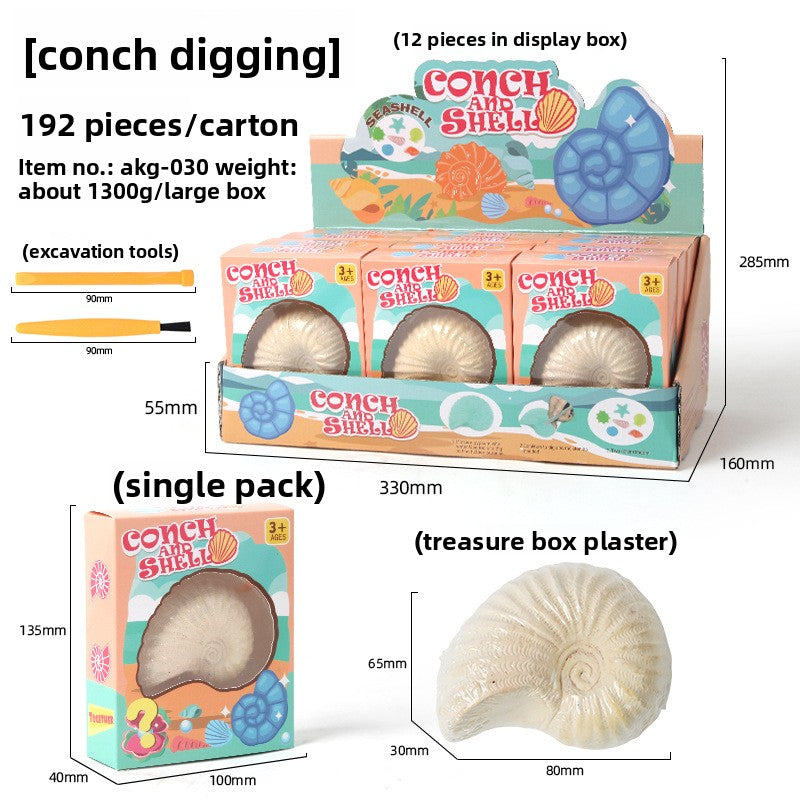 New Mermaid Tail Archaeological Dig Blind Box - Kids DIY Mini Colorful Dinosaur Gem Treasure Hunt Toy