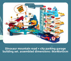 Children's Dinosaur Winding Road City Combination Track Car Adventure Parking Building Educational Toy for Boys