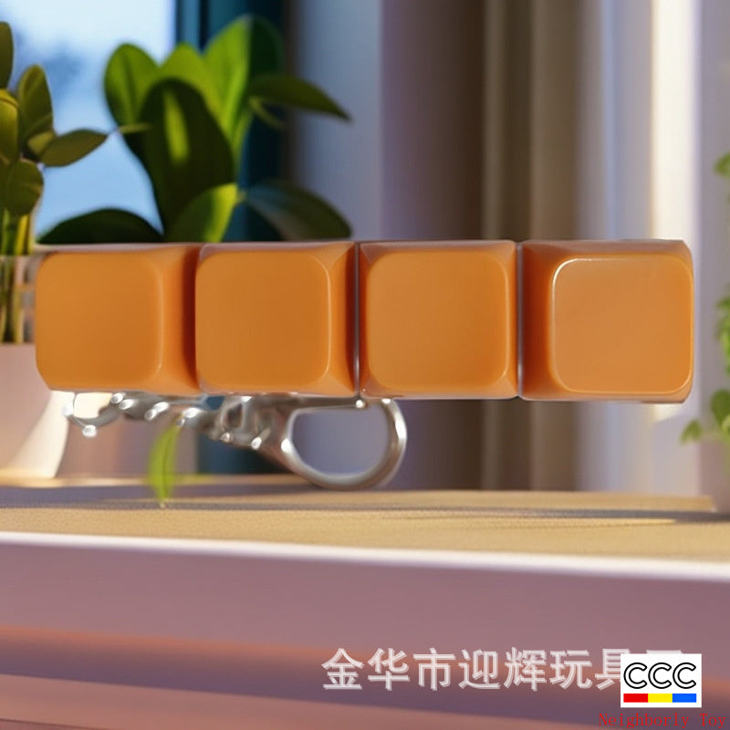 Stress Relief One-Line Four-Key Mechanical Keyboard Switch Tester Macaron Finger Squeeze Stress Relief Keychain