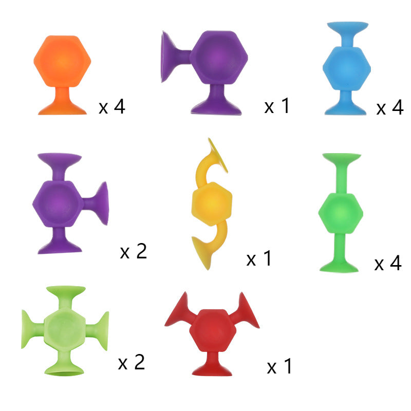 Cross-Border Hot Selling Luscious Suctions Sticky Music Children's Educational Sucker Soft Building Blocks Variety Assembling Science and Education Kindergarten Teaching Aids