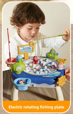 Children's Magnetic Fishing Toy Baby Early Education Educational Boys and Girls Electric Large Rotating Fishing Plate Parent-Child Interaction