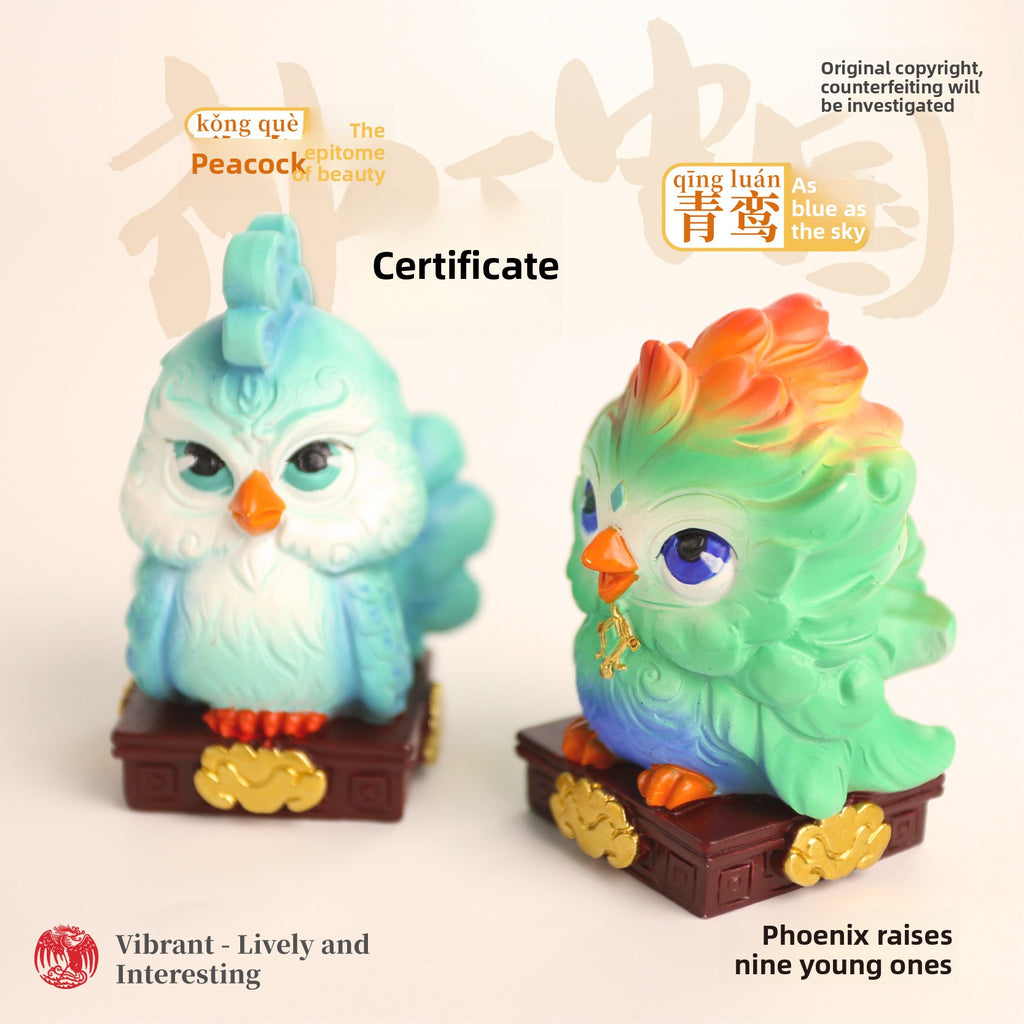 Archaeological Phoenix Raising Nine Sons Dragon Giving Birth to Nine Cubs Chinese Mythology Excavation Blind Box Ancient Myth Children's Treasure Digging Toy