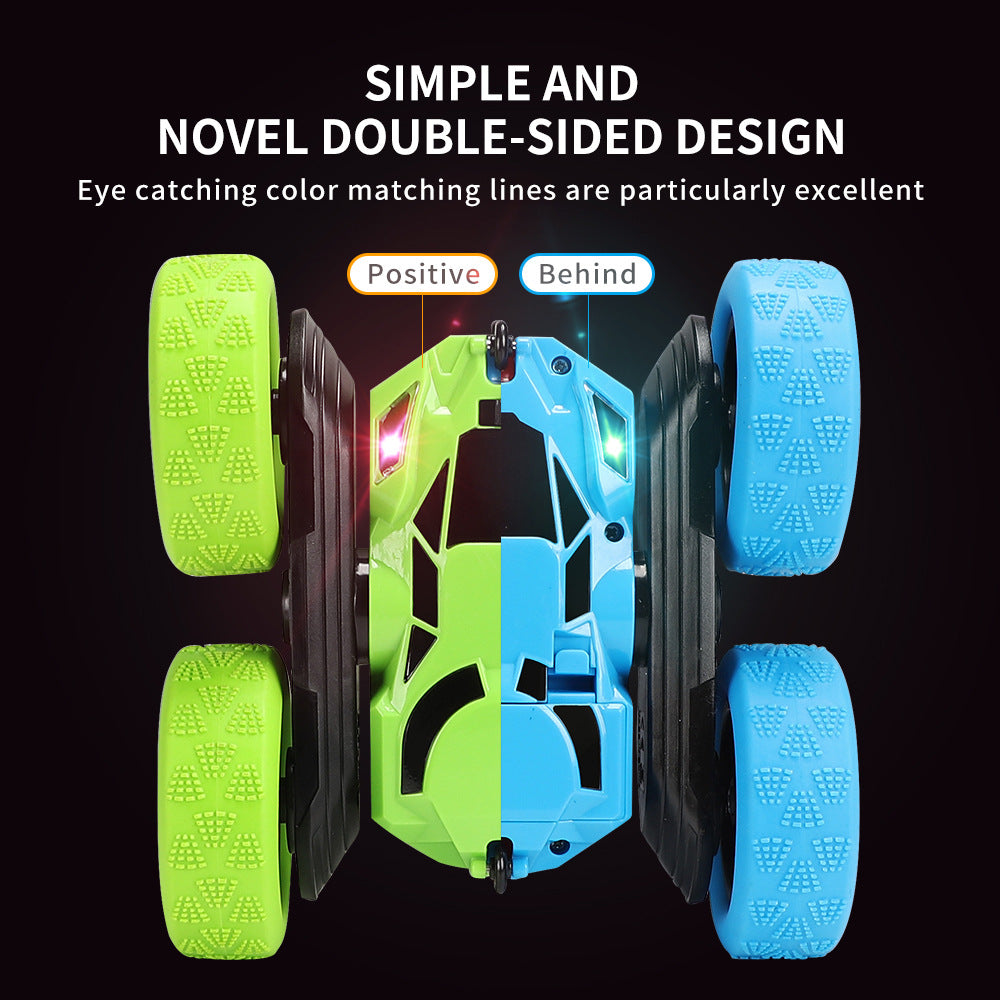 Cross-Border Double-Sided Stunt Car High-Speed 360-Degree Rotating Tumbling Car with Lights Children's Remote Control Car Toy Manufacturer