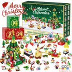 Building Blocks Christmas Calendar Blind Box Countdown 24 Grids Children's DIY Car Dinosaur Building Blocks Tear-off Blind Box