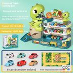 Children's Dinosaur Winding Road City Combination Track Car Adventure Parking Building Educational Toy for Boys