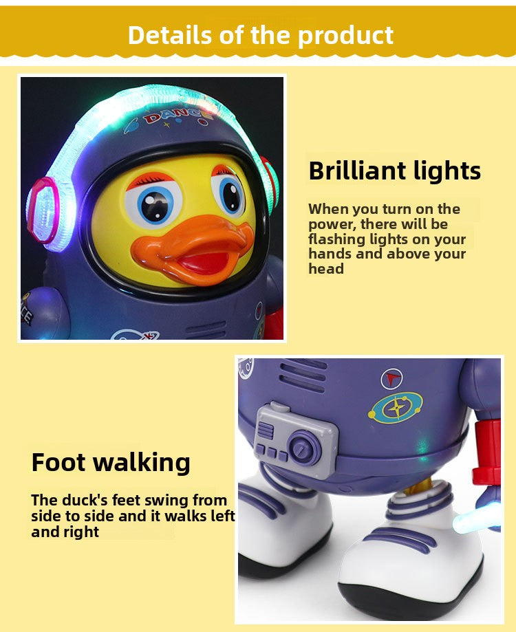 TikTok Same Style Electric Dancing Space Duck Music Light Little Cute Duck Baby Boy Children's Toy Internet Celebrity Cross-Border
