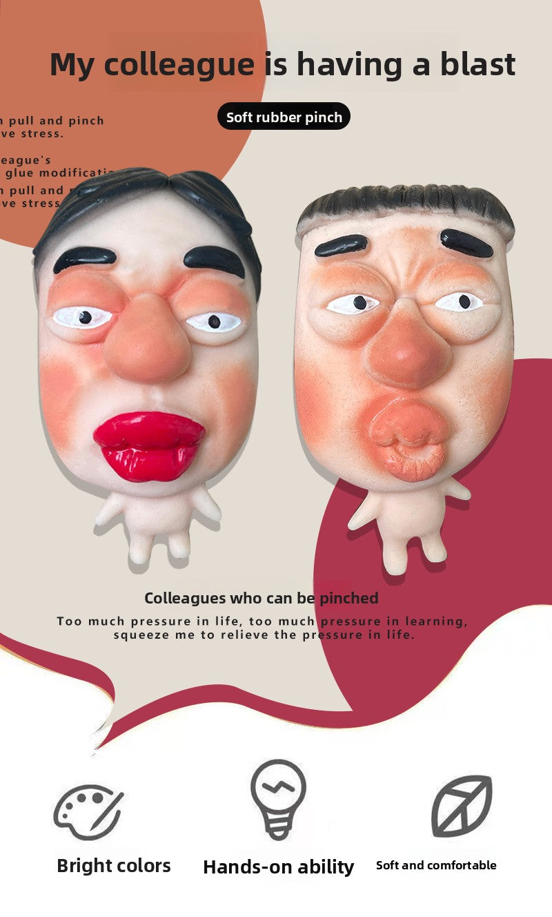 My Colleague Squeeze Toy Creative Office Funny Stress Relief Ornament Pimple Squeezing Slow Rebound Venting Big Eye Toy