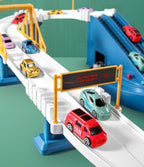 Children's Dinosaur Winding Road City Combination Track Car Adventure Parking Building Educational Toy for Boys