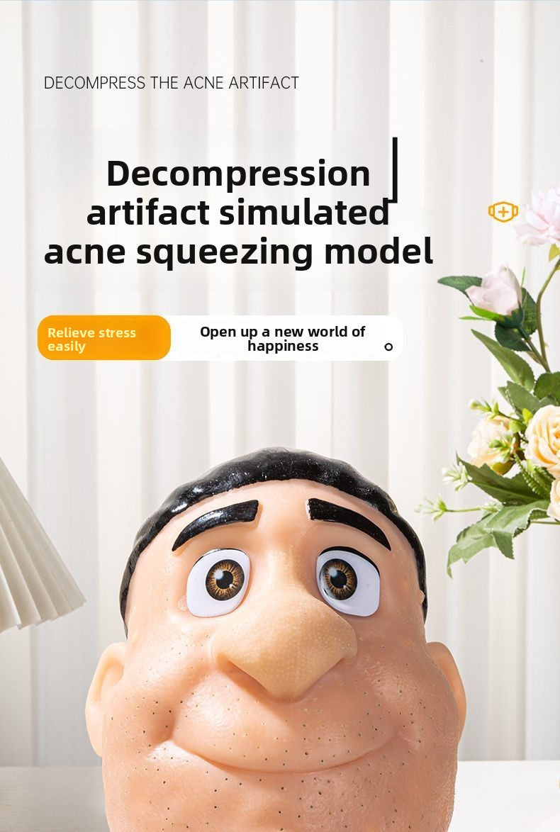 Stress Relief Artifact Pimple Squeezing Toy Big Head Blackhead Acne Nose Simulation Model Stress Relief Doll Toy