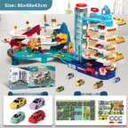 Children's Dinosaur Winding Road City Combination Track Car Adventure Parking Building Educational Toy for Boys