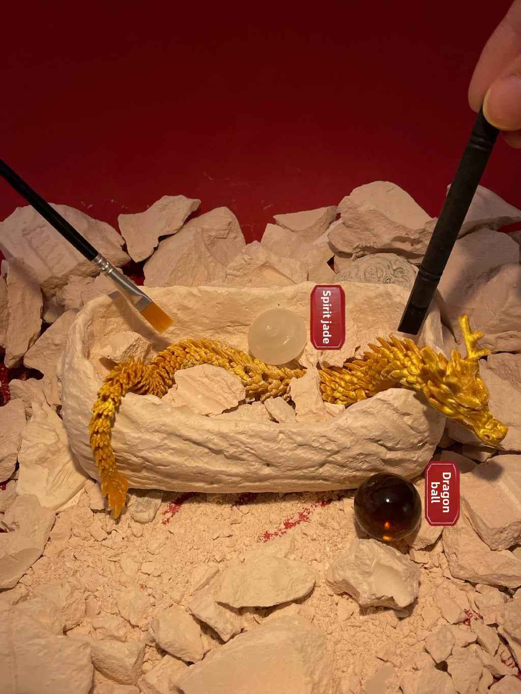 Oriental Dragon Excavation Blind Box Archaeological Toy Chinese Style Dragon Children's Handmade DIY Ancient Style Gift Jade Stone Boys