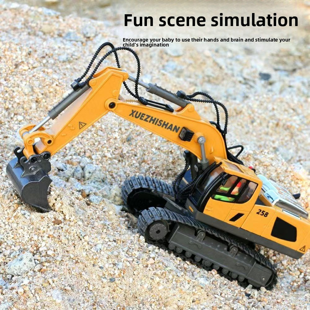 2.4G Alloy Remote Control Excavator Dump Truck Bulldozer Engineering Vehicle Toy Bilingual