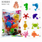 Cross-Border Hot Selling Luscious Suctions Sticky Music Children's Educational Sucker Soft Building Blocks Variety Assembling Science and Education Kindergarten Teaching Aids