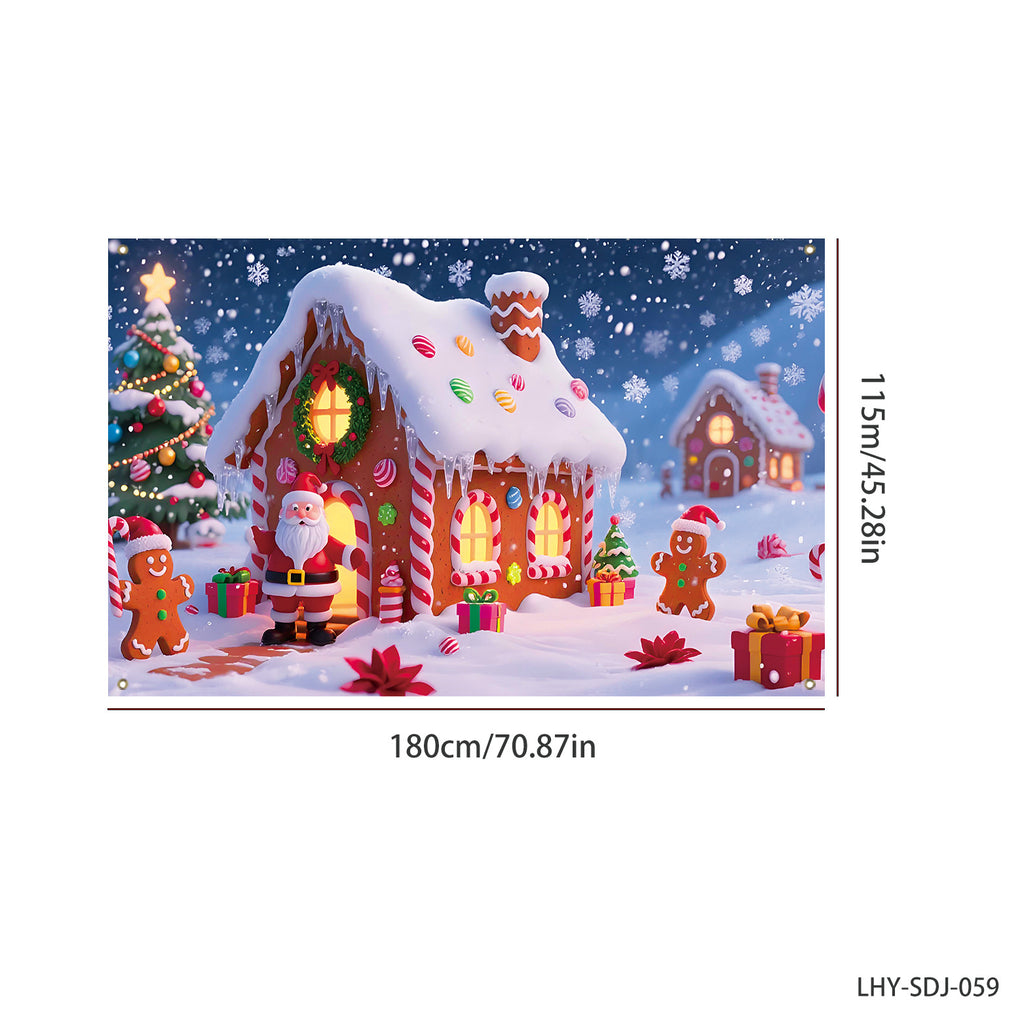 Cross-Border New Christmas Dessert Shop Background Banner Party Atmosphere Decoration Scene Setup Props Supplies