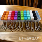 Stress Relief One-Line Four-Key Mechanical Keyboard Switch Tester Macaron Finger Squeeze Stress Relief Keychain