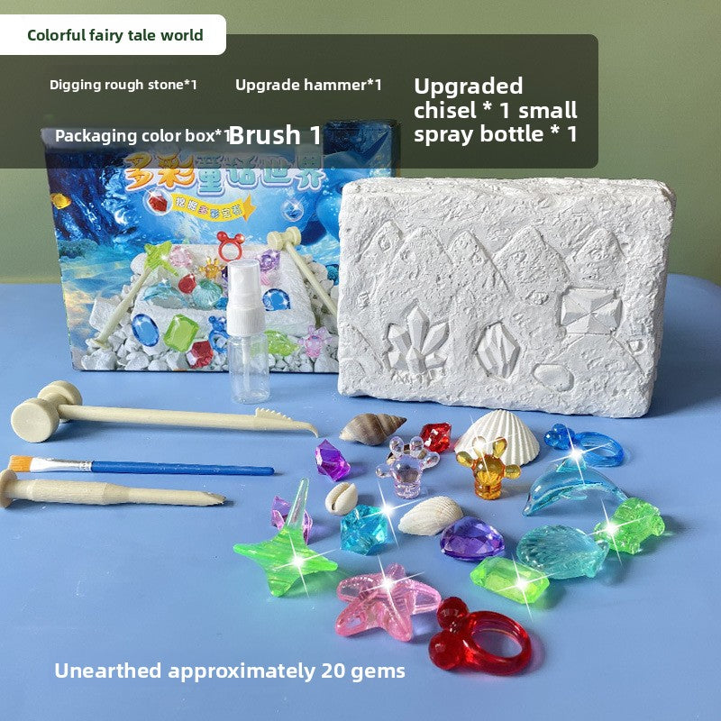 Colorful Gem & Dinosaur Fossil Archaeological Dig Blind Box - Kids DIY Educational Toy