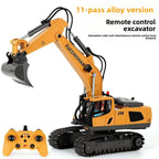 2.4G Alloy Remote Control Excavator Dump Truck Bulldozer Engineering Vehicle Toy Bilingual